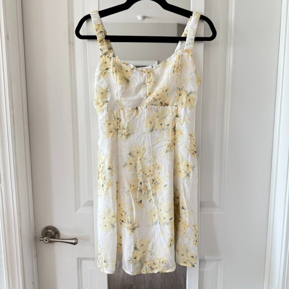 New Abercrombie and Fitch Floral Mini Dress Size Small Color White Yellow - Picture 1 of 6